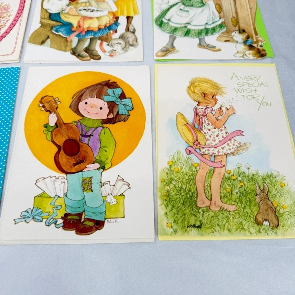 Current Inc Greeting Cards LOT Vintage Children Illustrations Whimsical Ephemera